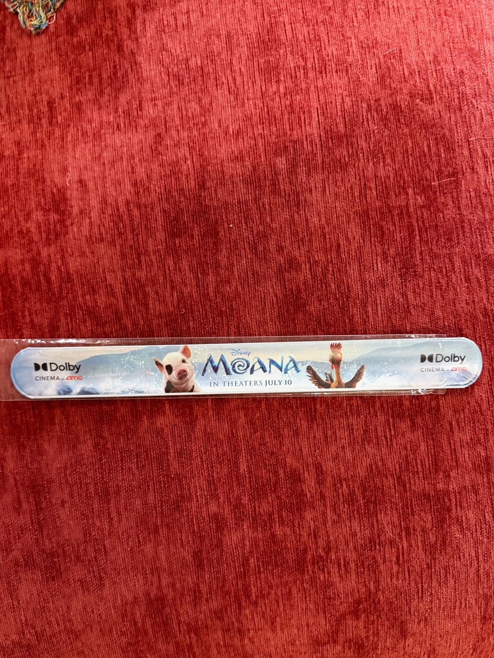 Moana 2026 AMC Dolby Movie Promo Collectible Boat Snack Snap Bracelet NEW